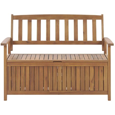 Gartenbank SOVANA 120 cm mit Stauraum Akazienholz Braun