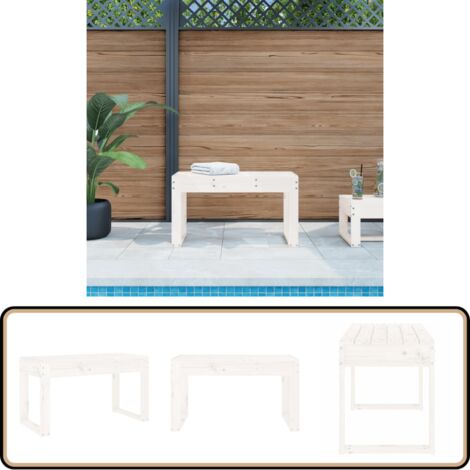 Gartenbank Weiß 80x38x45 cm Massivholz Kiefer - Gartenbank - Holzmöbel - Gartenmöbel - Outdoor Möbel - Kiefernholz