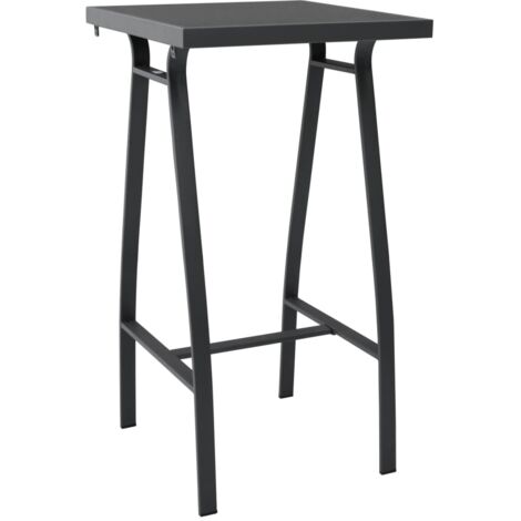 Gartenbar Tisch Schwarz 60x60x110 cm Stoßsicheres Glas