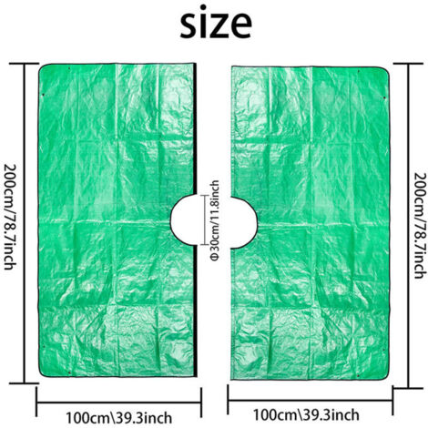 Gartenbaumschutzplane mit 30 cm großen Löchern, 200 x 200 cm, vier Ecken mit Schlaufen zur einfachen Befestigung
