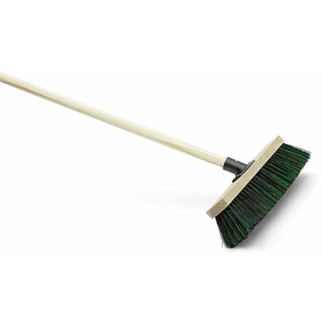 Gartenbesen Terrassenbesen schwarz/grün 40cm Saalbesen Straßenbesen Kehrbesen