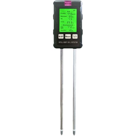 Gartenbodentester, Bodenfeuchtigkeitsmesser – Digitales Bodentemperaturmessgerät mit Hintergrundbeleuchtung für die Gartenpflege 6-in-1-Bodenmessgerät für die Gartenarbeit, Komplettes Testwerkzeug