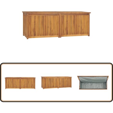Gartenbox 150x50x55 cm Massivholz Teak - Gartenbox - Teakholz Gartenmöbel - Außenaufbewahrung - Gartenorganisation - Wetterfestes Möbel