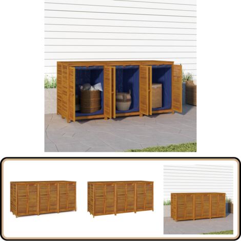 Gartenbox 210x87x104 cm Massivholz Akazie - Gartenaufbewahrung - Holzkiste - Gartenbox - Außenlagerung - Gartenorganisation