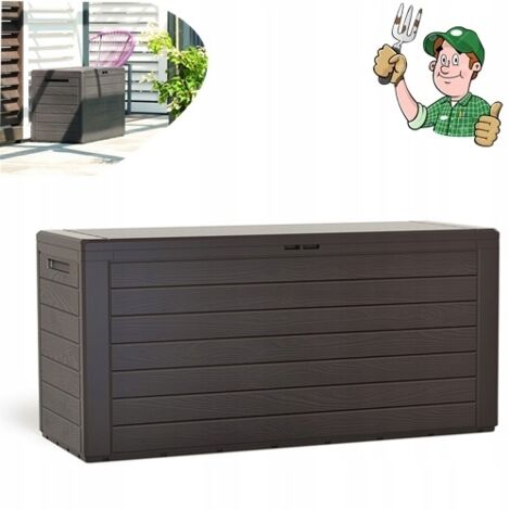 Gartenbox 280L 116x44x55CM Terrasse Balkon Aufbewahrungsbox Braun