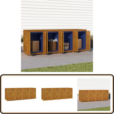 Gartenbox 280x87x104 cm Massivholz Akazie - Gartenaufbewahrung - Holzkiste - Gartenbox - Outdoor Möbel - Gartenorganisation