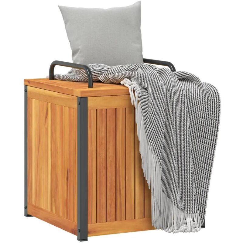 Gartenbox 45x45x45/53 Cm Massivholz Akazie Und Stahl - Vidaxl