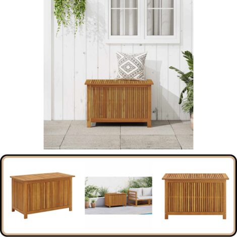 Gartenbox 90x50x58 cm Massivholz Akazie - Holz Gartenbox - Gartenaufbewahrung - Staubox - Outdoor Möbel - Gartenmöbel