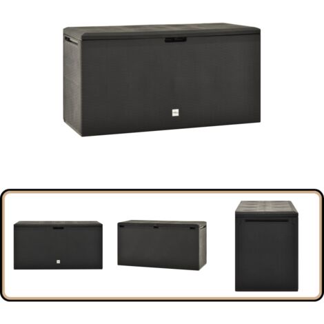 Gartenbox Anthrazit 114x47x60 cm - Gartenbox - Außenaufbewahrung - Stauraum - Gartendekoration - Polypropylene Box