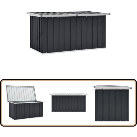 Gartenbox Anthrazit 129x67x65 cm - Gartendekoration - Gartenaufbewahrung - Gartenbox - Stahlausstattung - Auflagenbox