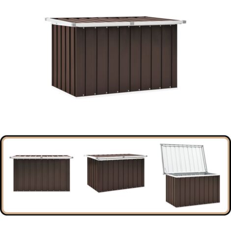 Gartenbox Braun 109x67x65 cm - Gartenbox - Stahltrennwand - Auflagenbox - Gartendekoration - Gartenmöbel