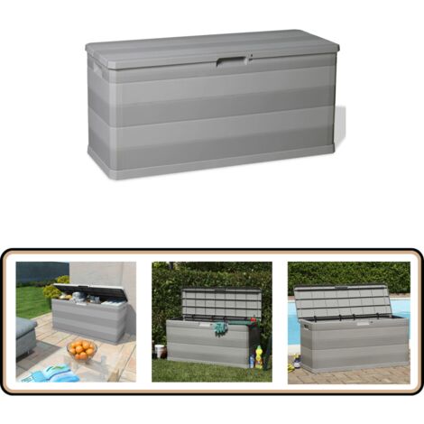 Gartenbox Grau 117×45×56 cm - Gartenbox - Auflagenbox - Gartenmöbel - Kunststoffbox - Stauraum