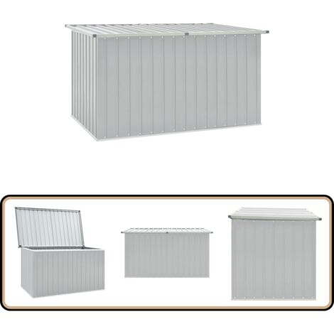 Gartenbox Grau 171x99x93 cm - Gartenbox - Stahltrennwand - Gartenschuppen - Außenaufbewahrung - Wetterfest