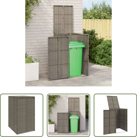Gartenbox -  Mülltonnenbox Grau 65 x 80 x 115 cm Polyethylen