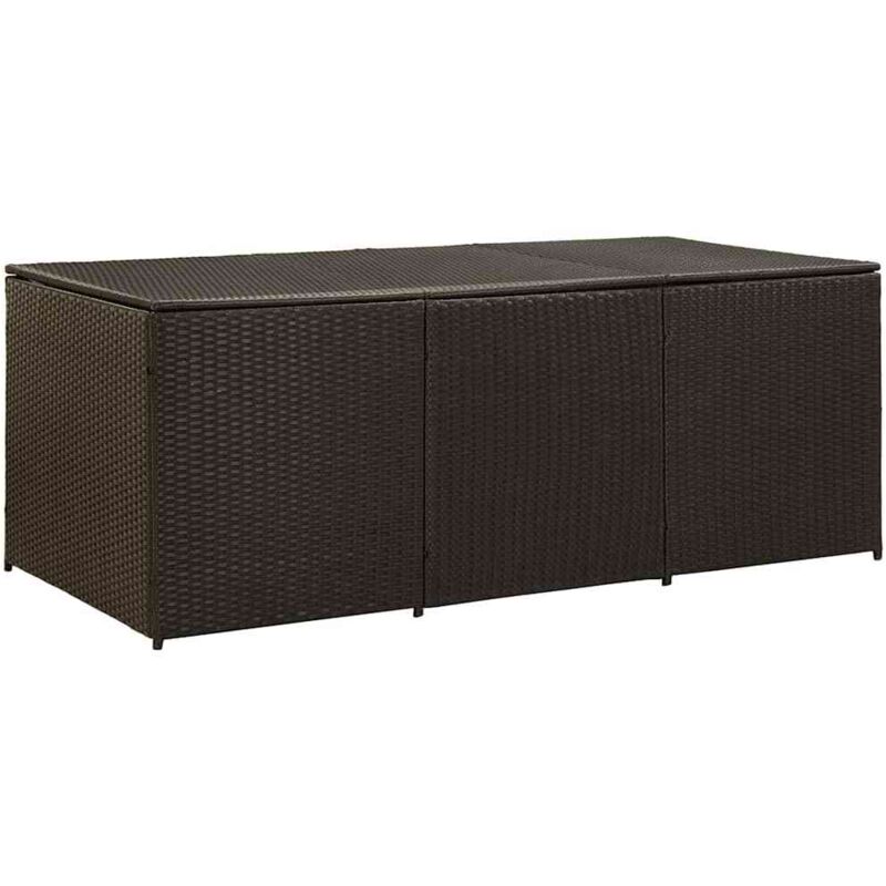 Gartenbox Poly Rattan 180×90×75 cm Braun