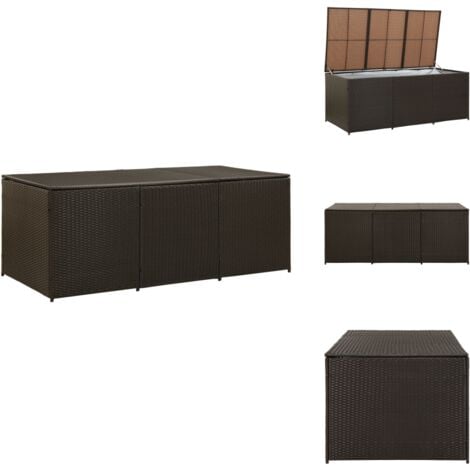 VIDAXL Gartenbox Poly Rattan 180x90x70 cm Braun - Gartenbox - Auflagenbox - Outdoor Storage - Gartenmöbel - Rattan Gartenmöbel