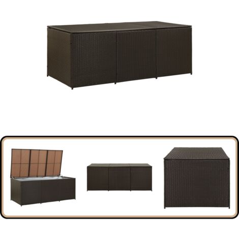 Gartenbox Poly Rattan 180x90x70 cm Braun - Gartenbox - Auflagenbox - Outdoor Storage - Gartenmöbel - Rattan Gartenmöbel