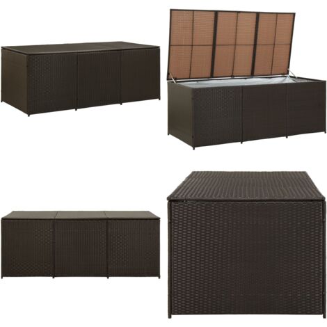 Gartenbox Poly Rattan 180x90x70 cm Braun - Gartenbox - Auflagenbox - Outdoor Storage - Gartenmöbel - Rattan Gartenmöbel - Home & Living