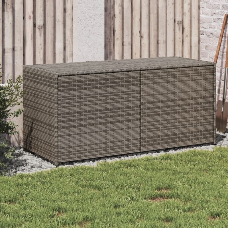 Gartentruhe Grau 283l Poly Rattan - Vidaxl