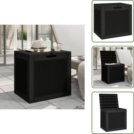 Gartenbox Schwarz 55,5x43x53 cm Polypropylen - Gartenbox - Außenbereich Aufräumen - Gartenorganisation - Stauraum - Garderobe