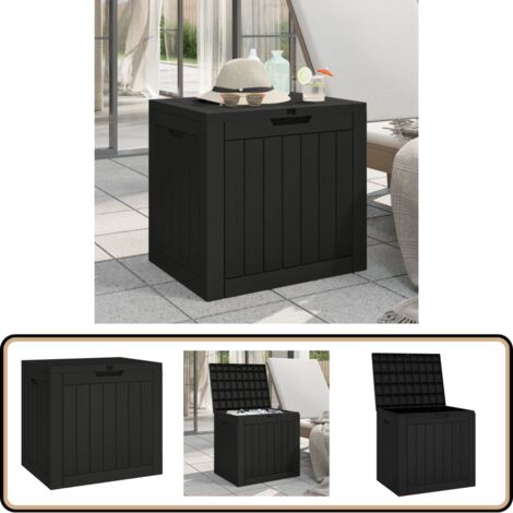 Gartenbox Schwarz 55,5x43x53 cm Polypropylen - Gartenbox - Außenbereich Aufräumen - Gartenorganisation - Stauraum - Polypropylen