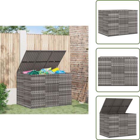 Gartenboxen - Living Garten-Kissenbox PE Rattan 145x100x103 cm Grau