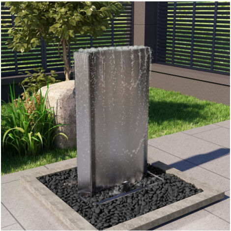 Gartenbrunnen Silbern 60,2x37x122,1 cm Edelstahl vidaXL