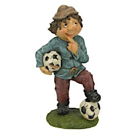 Gartendeko Fußballwichtel Gartenfigur Gartenzwerg Fußballzwerg Zwerg Wichtel - stehend