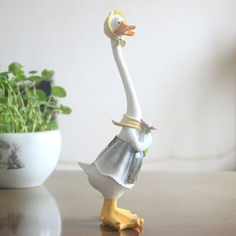 Gartendekoration, mehrfarbige Cartoon-Entenstatue aus robustem, UV-beständigem Kunstharz, Geschenkidee für Zuhause und Partys
