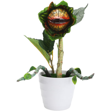 Gartendekoration: Piranha-Blume aus handbemaltem Kunstharz, Maße 30x8x15cm, mehrfarbig.