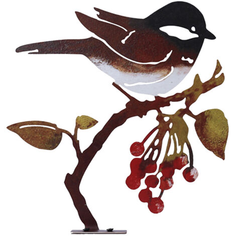 Gartendekoration, Tiersilhouette, kreativer Vogel-Hängeschmuck, Metallkunst, für den Außenbereich, 18 cm