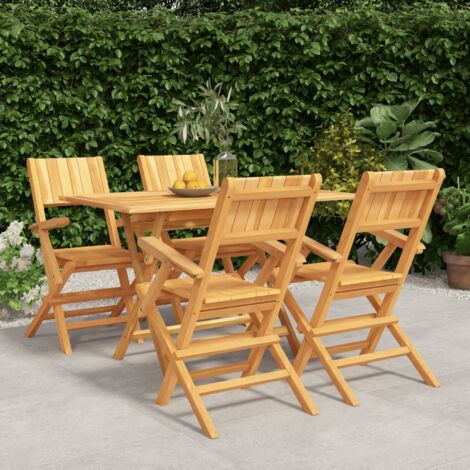 Gartenessgruppe 5-teilig aus massivem Teakholz