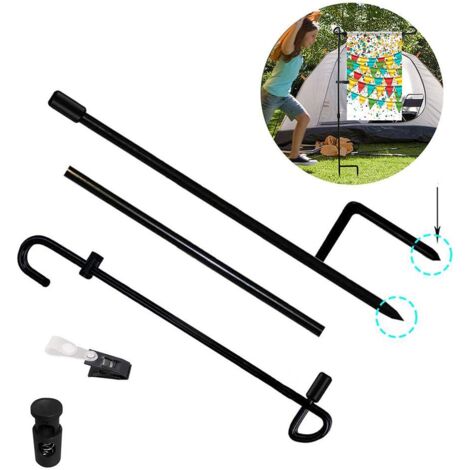 Gartenfahnenständer mit Stange und Bannerhalter für den Außenbereich, Rasen und Hof