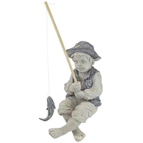 Gartenfischerstatue, Harz, zweifarbiger Stein,12cm
