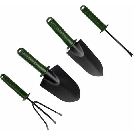Gartengeräte-Set, Gartenschaufel, Gartengabel, Gartenrechen, 4-teilig, Grün, 2015