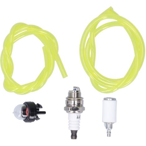 Gartengeräte-Zubehörset: Kraftstofffilter, Kraftstoffleitung, Zündkerze, Primerpumpe. Kompatibel mit Husqvarna P3314, P4018, PP341, Teilenummer 530095646. Hergestellt aus hochwertigem Silikon.