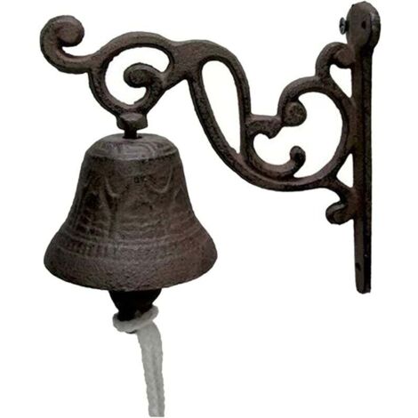 Gartenglocke und Türklopfer im Vintage-Design, Gusseisen, Gartentürklingel, Wandglocke, Türklopfer, rustikale Dekoration für den Eingang und die Veranda