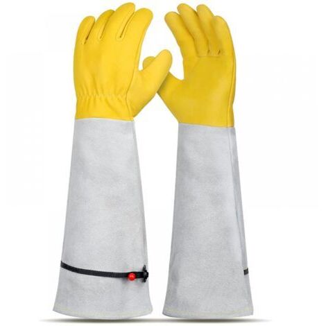 Gartenhandschuhe, schnittfest, 43CM, dornenfest für Gartenarbeiten, Leder-Arbeitshandschuhe, Gartenwerkzeuge