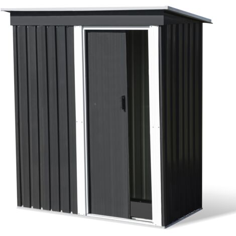 Gartenhaus 1,3 m² grau aus verzinktem Stahl