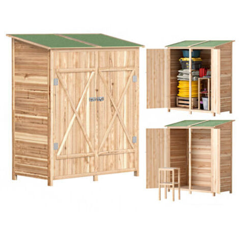 Gartenhaus mit Beistelltisch, aus Tannenholz, 140 x 75 x 157 cm