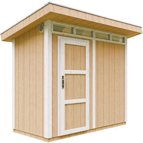 Gartenhaus Premium Qualität 3m² - L161xW294cm- All-Inclusive-Set mit Boden, Bitumen-Dachziegeln, Farbset- LP SmartSide - Timbela M901 HARVEST HONEY