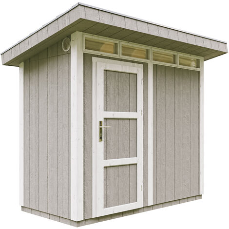 Gartenhaus Premium Qualität 3m² - L161xW294cm- All-Inclusive-Set mit Boden, Bitumen-Dachziegeln, Farbset- LP SmartSide - Timbela M901 TUNDRA GREY
