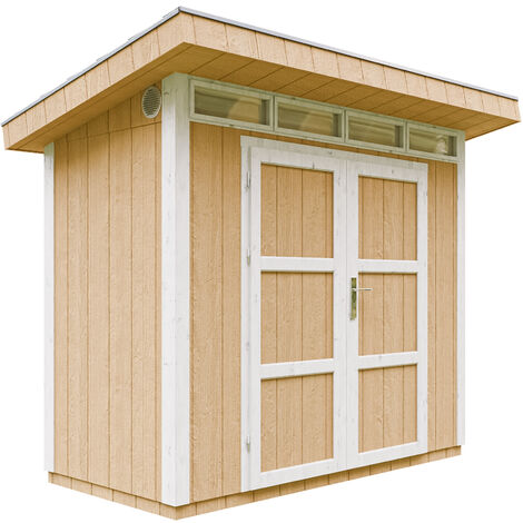 Gartenhaus Premium Qualität 3m² - L161xW294cm- All-Inclusive-Set mit Boden, Bitumen-Dachziegeln, Farbset-LP Smartside - Timbela M901A HARVEST HONEY