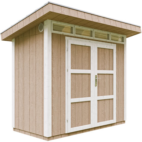 Gartenhaus Premium Qualität 3m² - L161xW294cm- All-Inclusive-Set mit Boden, Bitumen-Dachziegeln, Farbset- LP Smartside - Timbela M901A TERRA BROWN