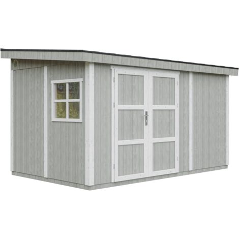 Gartenhaus Premium Qualität 8,68 m² - H231x248x412 cm - Timbela M939-TUNDRA GREY