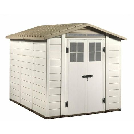 Gartenhaus Resin Tuscany Evo 240, Bodenbelag inklusive, Farbe beige, 230x262x220h cm von Ezooza