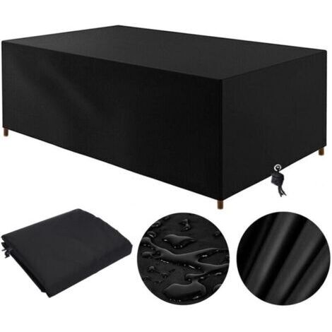 Gartenhaustuch 210D, Cobertor de Sofa de Jardín Exterior 210 × 110 × 70 cm hecho de material Oxford, resistente al agua, al viento y UV para proteger muebles de jardín, cubierta rectangular para mesa 