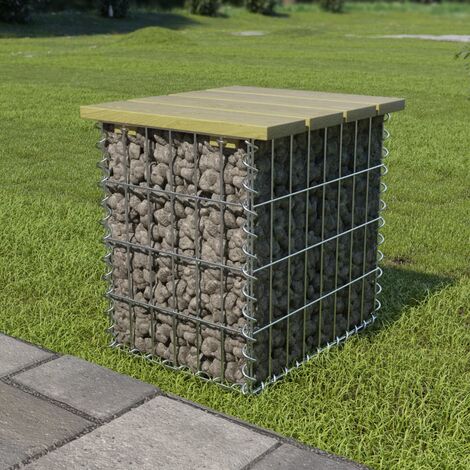 Gartenhocker 40×40×45 cm Verzinkter Stahl Kiefernholz