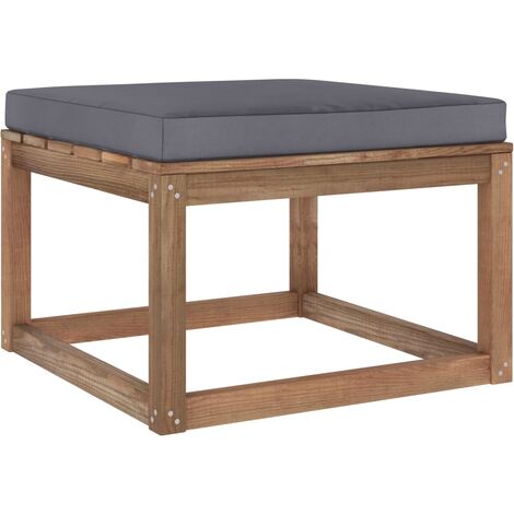 Gartenhocker mit Kissen Anthrazit