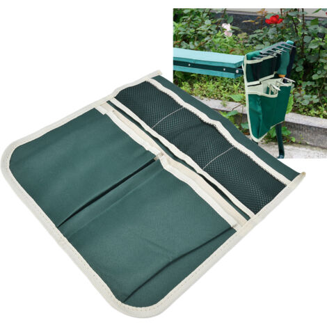 Gartenhocker-Seitentasche  Aufbewahrungstasche für Gartenwagen mit 4 Fächern  600D Oxford-Gewebe  32 x 32 cm  Orange